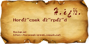 Horácsek Árpád névjegykártya
